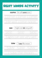 Sight Words Activity Book vector