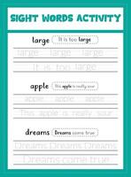 Sight Words Activity Book vector