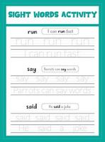 Sight Words Activity Book vector