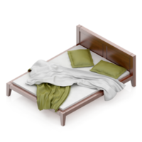 Isometric Bedroom 3D render png