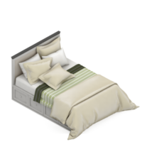 Isometric Bedroom 3D render png