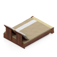 rendu 3d de la chambre isométrique png