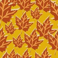 Abstract oak leaves seamless pattern. Maple foliage backdrop. vector