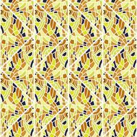 Decorative linear kaleidoscope mosaic ornament. Abstract shapes seamless pattern. vector