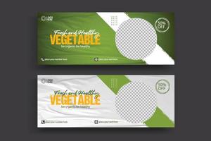 Social media cover banner food advertising discount sale offer template social media food cover post design vector