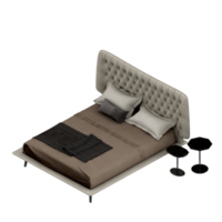 Isometric Bedroom 3D render png