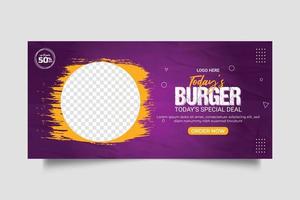 Food web banner food advertising discount sale offer template social media food cover post design vector