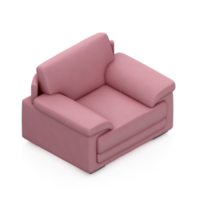 sillón isométrico aislado 3d render png