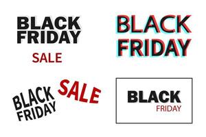 Set of Black Friday icons isolated on white background vector