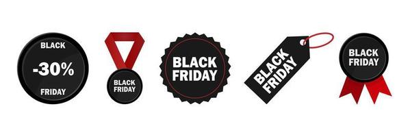 Set of Black Friday icons isolated on white background vector