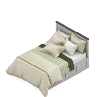 render 3d de dormitorio isométrico png