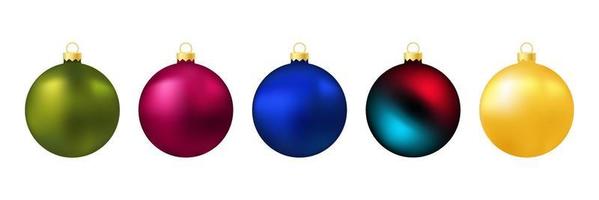 Set of Christmas tree balls isolated on white background vector