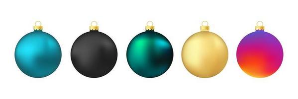 Set of Christmas tree balls isolated on white background vector