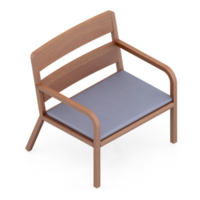 silla isométrica 3d renderizado aislado png