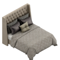 render 3d de dormitorio isométrico png