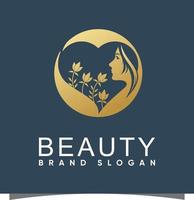 logotipo de belleza con vector premium de diseño moderno