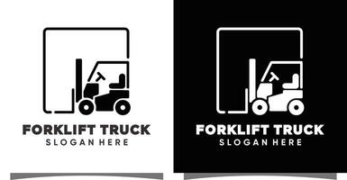 Forklift logo with creative modern syle Premium Vector