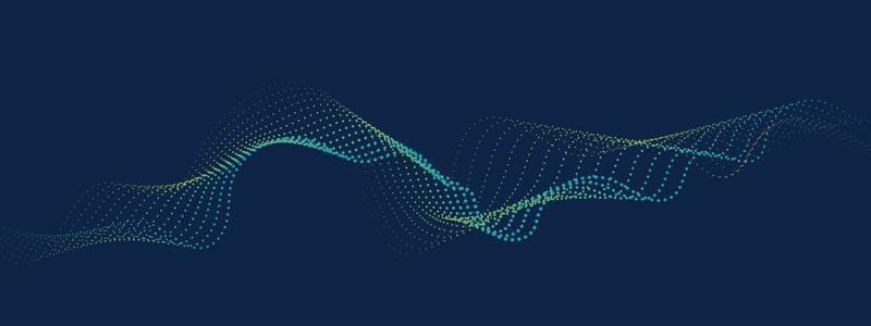 Abstract digital wave of particles flow
