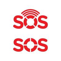 SOS Vector icon design illustration