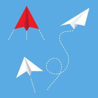 Ilustración de diseño de icono de vector de avión de papel