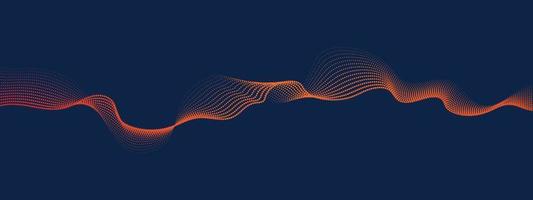 Abstract digital wave of particles flow vector