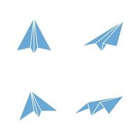 Ilustración de diseño de icono de vector de avión de papel