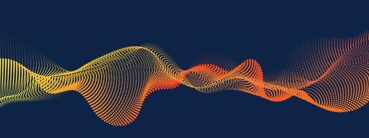 Abstract digital wave of particles flow vector