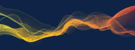 Abstract digital wave of particles flow vector