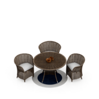 conjunto de mesa isométrica renderização 3d png