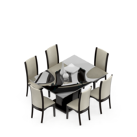 conjunto de mesa isométrica renderização 3d png