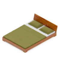 Isometric Bedroom 3D render png