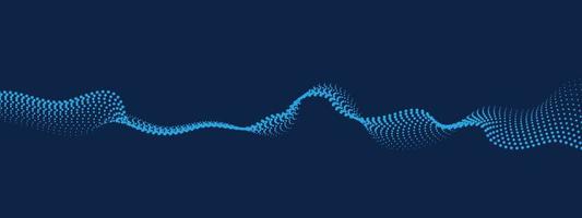 Abstract digital wave of particles flow vector
