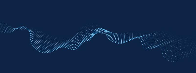 Abstract digital wave of particles flow