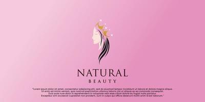 Beauty feminine salon logo icon modern concept Premium Vector