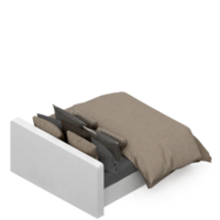 render 3d de dormitorio isométrico png