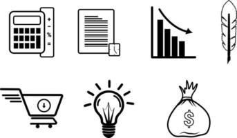 Creative business solutions related icon set design. Innovation team management. vector