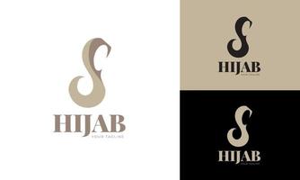 Modern flat design letter s hijab logo template vector