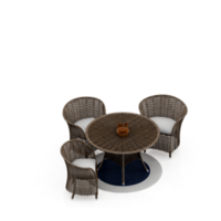 conjunto de mesa isométrica renderização 3d png