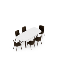 Isometric Table Set 3D render png