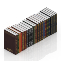 render 3d de libros isométricos png