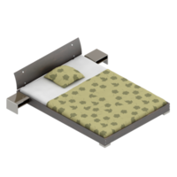 rendu 3d de la chambre isométrique png