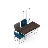 conjunto de mesa isométrica renderização 3d png