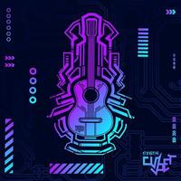 Cyberpunk design with dark background. Abstract technology vector illustration.