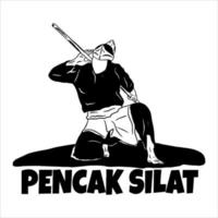 pencak silat icono vector logo silueta