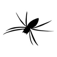 araña dibujada a mano en estilo garabato. monocromo, simple, minimalismo, pegatina de silueta escandinava vector