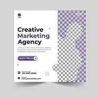 Creative marketing agency and corporate social media post or square banner template design vector