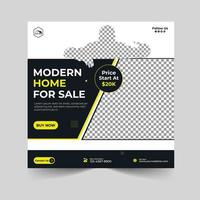 Real estate house property instagram post or social media banner template vector