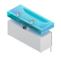 isometrische badezimmerartikel 3d isoliert rendern png