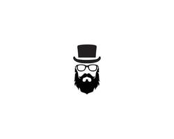 Cool Man With Beard Mustache and Sunglasses Logo Design Vector Symbol illustration.