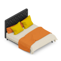 Isometric Bedroom 3D render png